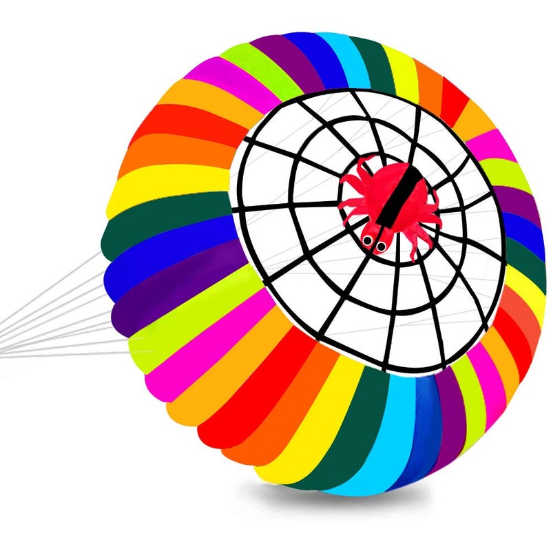 HENGDA KITE-Super Parafoil Rainbow Ring Kite Spinning Bowl Crown Ripstop Nylon Single Line Laundry Kite